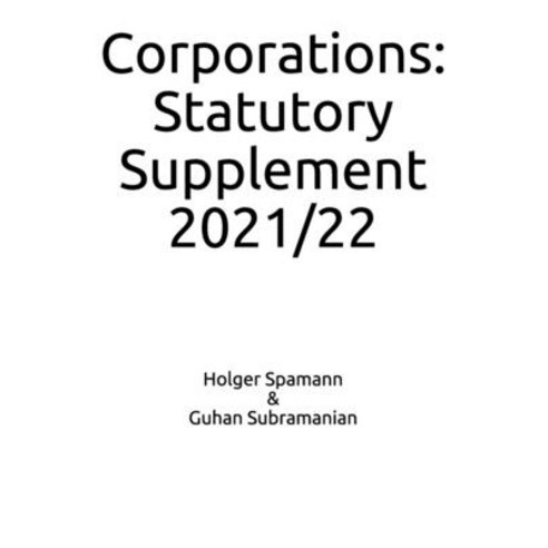 (영문도서) Corporations: Statutory Supplement: 2021/22 Paperback, Independently Published, English, 9798549395237