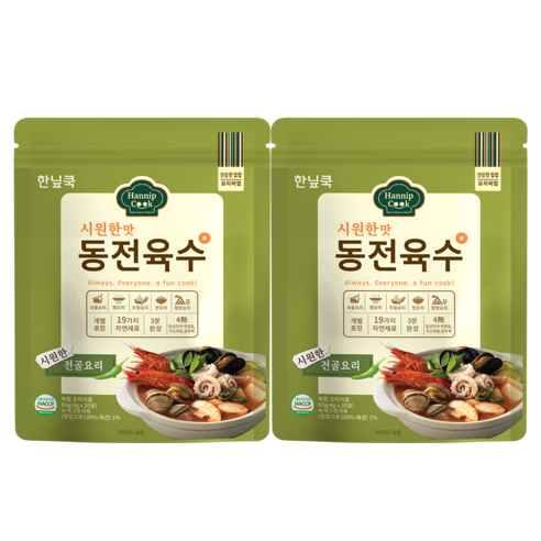 한닢쿡 동전육수 40알 시원한맛 2봉 다시 생각나는 진한 국물요리 한알 캠핑 샤브샤브 코인육수 해물탕, 2개, 80g