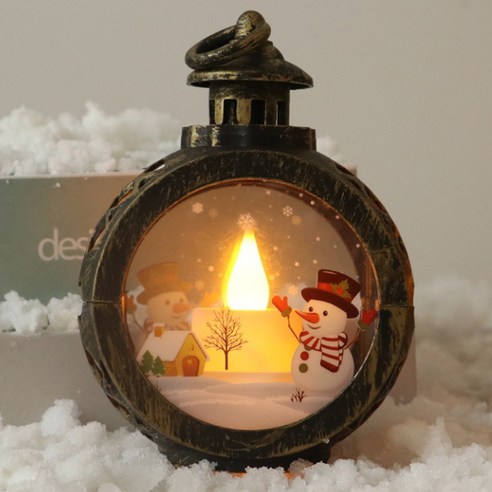 다나에 크리스마스 LED 램프 매장 윈도우 트리 램프 장식 아이디어 소품 선물, 고동 눈사람-스몰