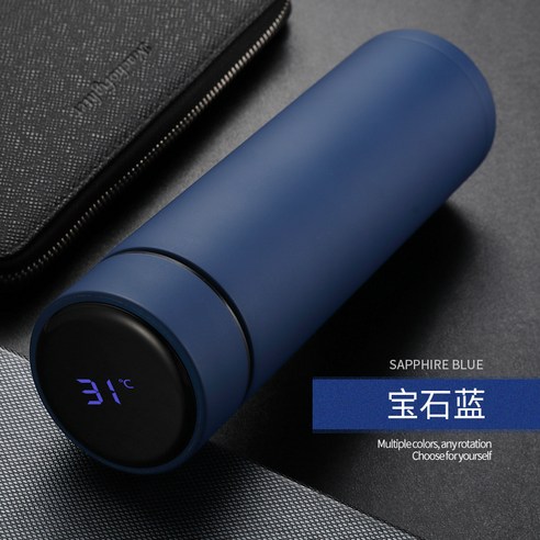 Poptven 주전자 304 단일 층 스테인리스 스포츠 주전자 자전거 타고 야외 주전자, 500ml, B526 합리적인 온도 블루