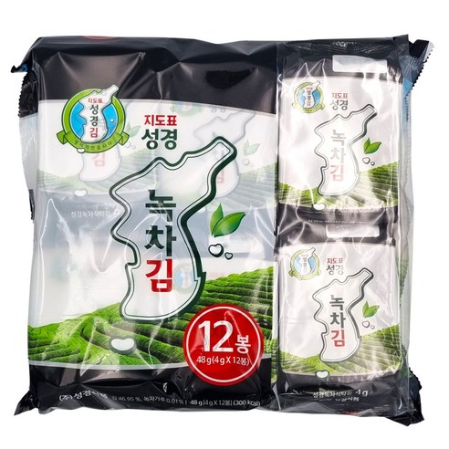 지도표 성경 녹차 도시락김 (4g*12입), 48g, 1개
