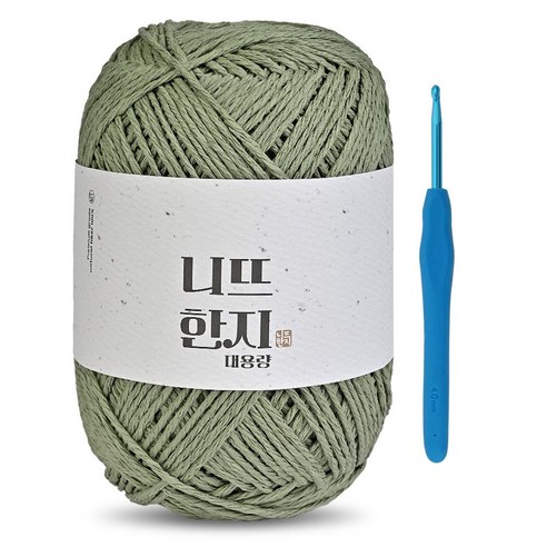 니뜨 한지 뜨개실(150g)x1볼+코바늘7/0호, 07_카키