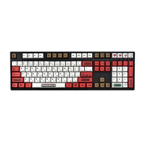 Monland 108 키 PBT 캡 5면 열 승화 프로세스 키보드 87/104 키보드-A와 호환 가능, 빨강 하양