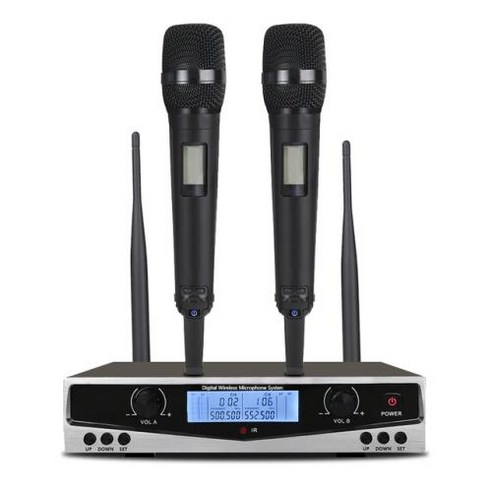 마이크 방송 보컬 ASMR SOMLIMI 500599MHz UHF SKM9100 SKM9000 무대 공연 가정용 KTV 전문 듀얼 무선 다이나믹 소재 금속, 1) Black