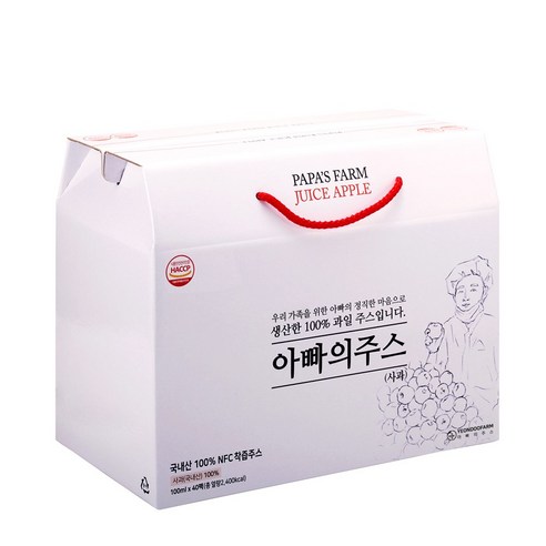 아빠의주스 사과즙 대용량, 180ml, 30개