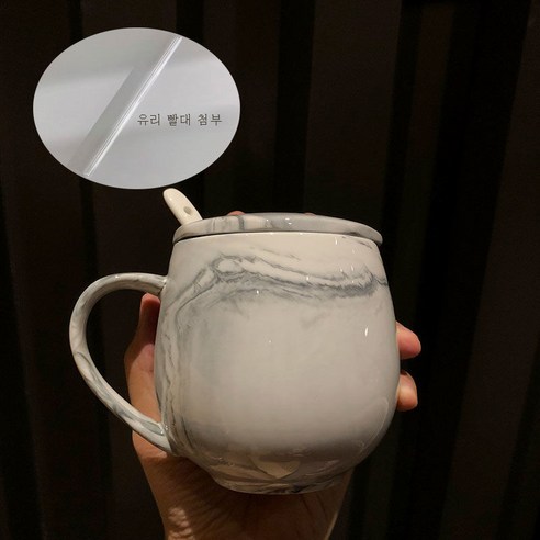 DFMEI 숟가락을 곁들인 양과 함께 세라믹 컵 인증 여 한국어 버전 커플 커피 머그컵 귀여운 생일 선물, 둥근 공기 싱글 그레이 (제작 된 숟가락 빨대가있는 싱