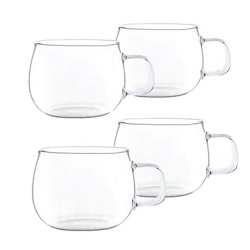 러블떼 홈카페 내열유리 커피잔 410ml, 4개