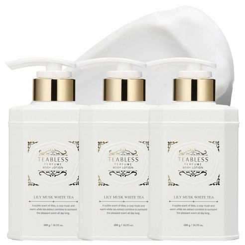 티블레스 퍼퓸 바디로션 릴리머스크 화이트티향, 480g, 3개