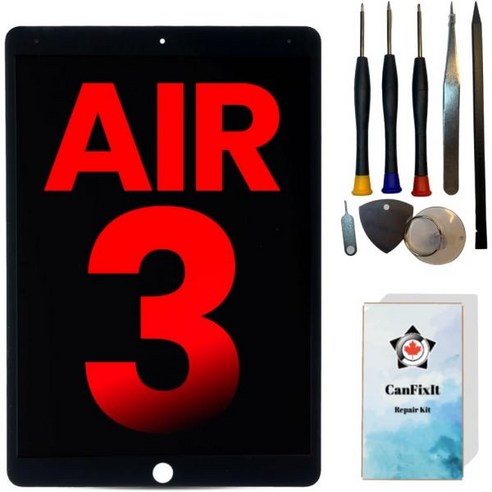 CanFixIt 화면 교체 iPad Air 3 A2152 A2153 A2123 A2154 9.7인치 LCD 디스플레이(접착제 및 수리 도구 키트 포함 터치 디지타이저 어셈블리