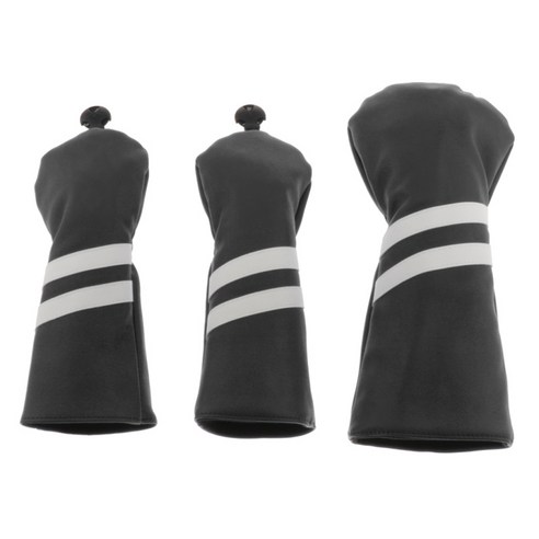 3pcs 골프 헤드 커버 번호 13 5 드라이버 우드 헤드 커버 No. 태그, 블랙, PU 가죽