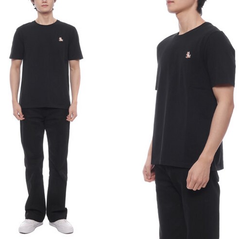 MAISON KITSUNE 명품메종키츠네 24SS 남성 칠랙스 폭스 패치 반팔티셔츠 LM00110KJ0008 P199 24S