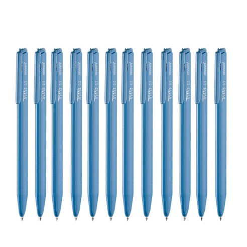 모나미 트리피스 유성볼펜 0.5 0.7 1.0mm 1타 12자루 삼각볼펜 휴대 용이, 12개, 0.5mm 블루