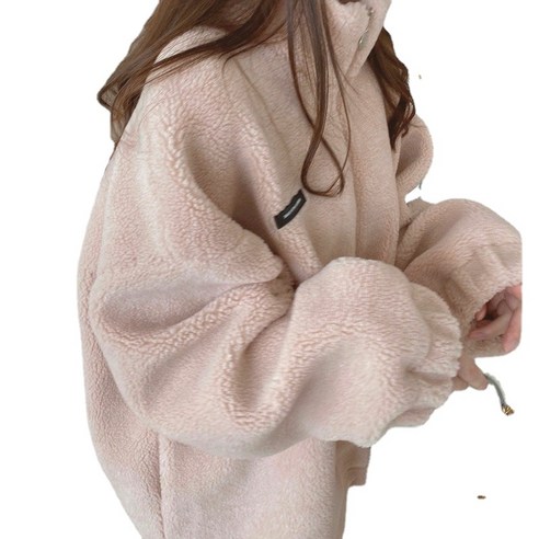 ANKRIC 양털 후리스 코트 스웨이드 여자 가을겨울 벨벳 스웨이드 재킷 두꺼운 카디건