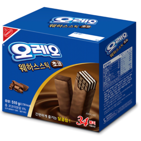 초코릿  오레오 웨하스스틱 초코, 510g, 1개