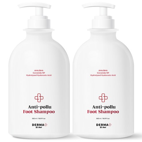 아케이 더마 안티폴루 풋 샴푸 550ml, 2개