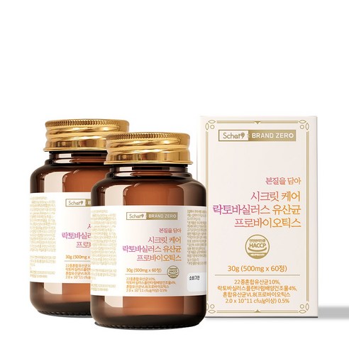 스캇나인 시크릿 Y케어 특허 여성 질 유래 락토바실러스 유산균 프로바이오틱스 정, 2개, 60정