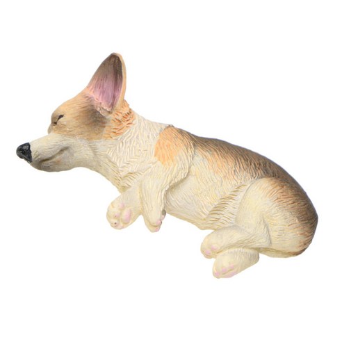 미니어처 거짓말 Corgi 개 요정 정원 마이크로 풍경 분재 냄비 장식, 설명, 수지, 4