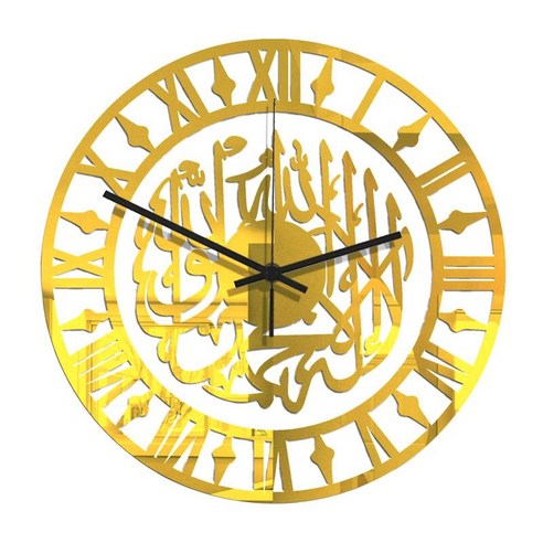 장식 이슬람 벽시계 12 인치 아트 아크릴 사일런트 선물 홈, 금