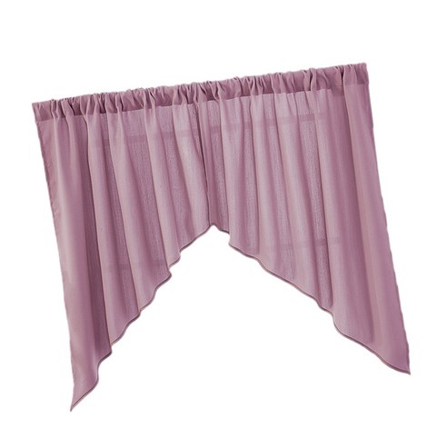 THE VEDO SHOP 삼각형 창 Voile 깎아 지른 커튼 Valance 계층, 핑크 90x90cm, 폴리 에스터