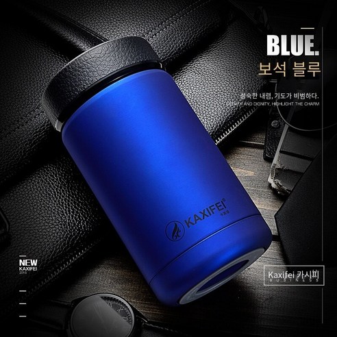 Cassife 스테인리스 보온병 컵 필터 스크린 남성과 여성의 진공 차 컵 커버 누설 증거 휴대용 컵 ml, K623 블루, 하나