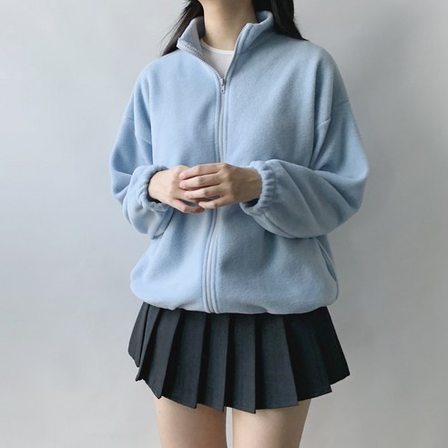 [아방핏/보들보들] 파스텔 오버핏 후리스 집업 / 국산 스판 봄 가을 겨울 도톰 부드러운 학생 아우터 기본템 데일리룩 심플 무지 긴팔 점퍼