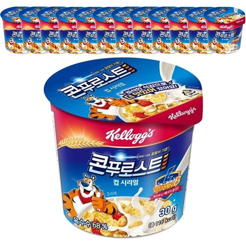 켈로그 콘푸로스트 컵 시리얼, 30g, 12개