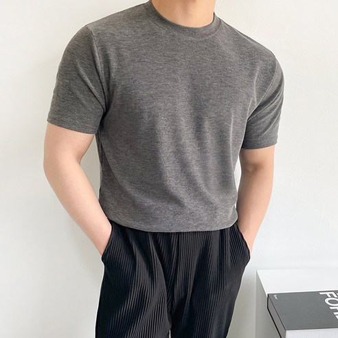 남자 머슬핏 헬스 기능성 짐웨어 쿨링 라운드 반팔 티셔츠 7컬러