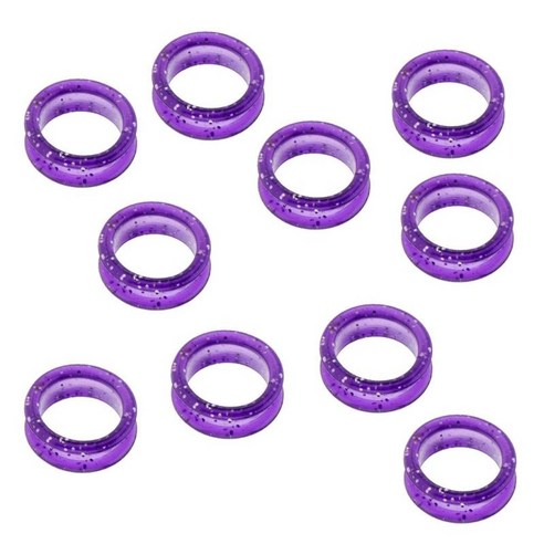 10 pcs 스파크 컬러 가위 링 삽입기 핑거 링, 보라색, 고무