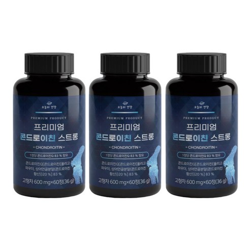 오늘의건강 프리미엄 저분자 콘드로이친 콘드로이틴 상어연골 보스웰리아 효능 3통, 프리미엄 콘드로이친 3통 (6개월분), 60개