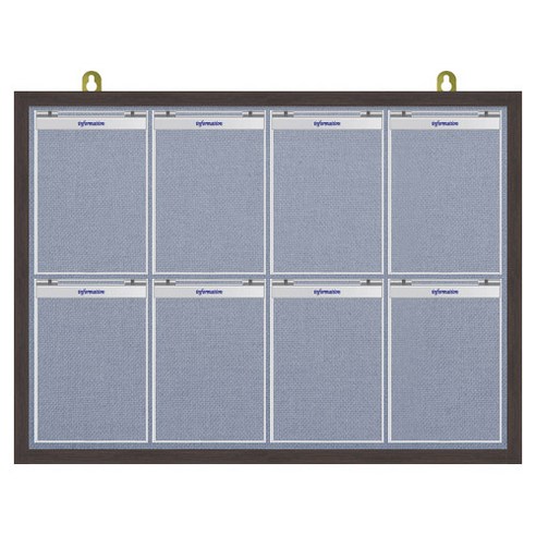 제이에스칠판 아크릴 덮게(뚜껑) A4 게시판 2열8구 1090x770mm, 청색, 웬지