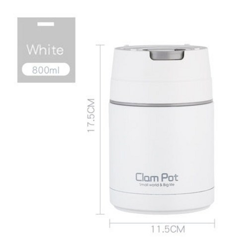안미스홈 보온보냉 죽통 도시락, 하얀색, 800ml