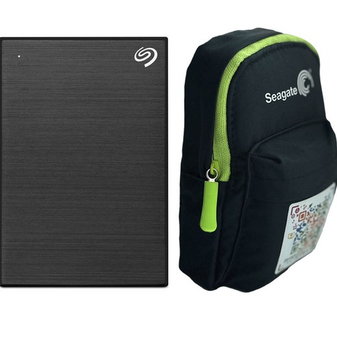씨게이트 원 터치 패스워드 포터블 스토리지 USB 3.0 외장하드 2.5인치, 5TB, 파우치 포함 Black