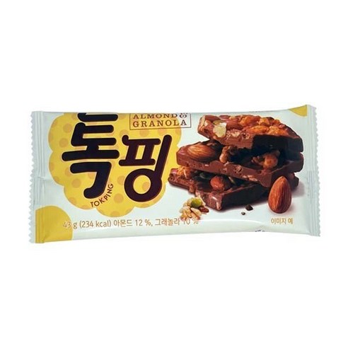 오리온) 톡핑 아몬드앤그래놀라 43g (1타 10개), 43g