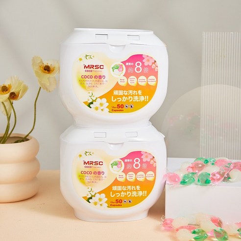 고농축된 3챔버 올인원 딥클린 CoCo향 캡슐세제 용기형