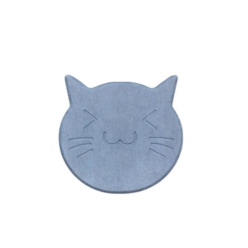 단비루리 규조토 웃는 고양이 코스터 물기흡수 컵받침, 블루, 1개