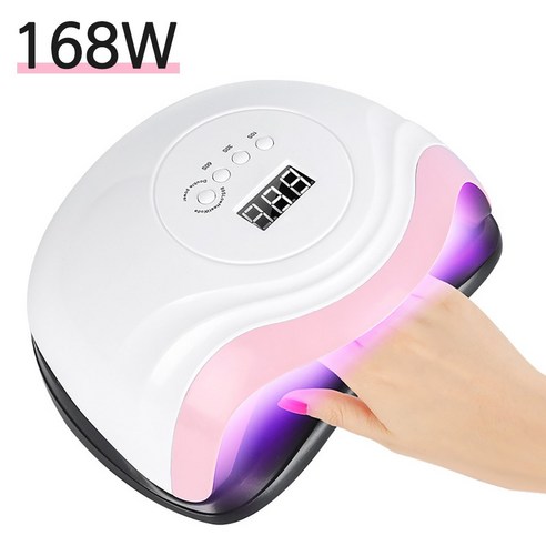 Routop LED/UV 젤네일 램프 168W 램프 4가지 모드 셀프 네일아트 기계 220V, 3개