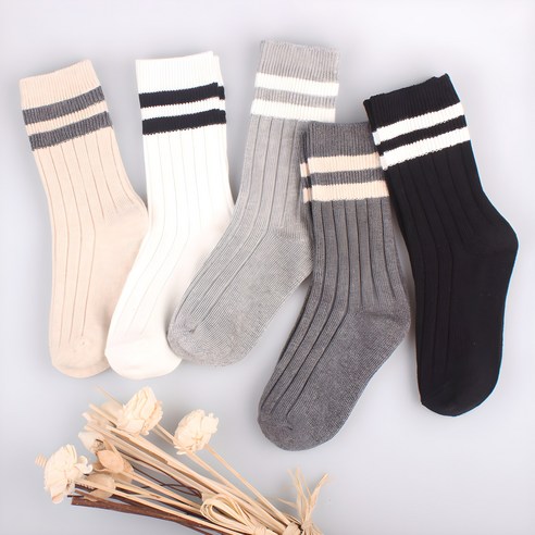 포근함과 스타일을 한 번에, 새실로 아동용 투링글 골지 긴목양말로 아이의 발을 따뜻하게!