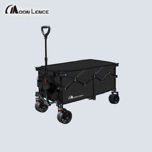Moon Lence 아웃도어 캠핑 폴딩 웨건 135L (큰바퀴 브레이크 포함), 1개, 블랙