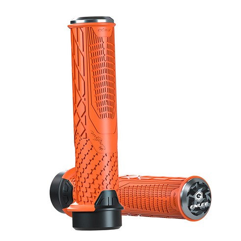YSSHOP 자전거 핸들 손잡이 그립 MTB 사이클 도로 산악 자전거, 138x22x22mm, 고무 알루미늄, 오렌지