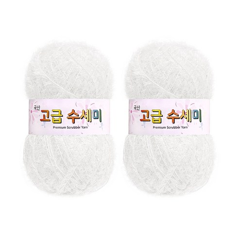 울클럽 별꽃수세미 만들기 DIY 고급수세미실 2볼세트, 101흰색