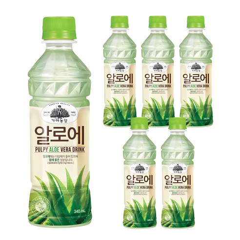 가야농장 알로에 음료 340ml, 6개 묶음