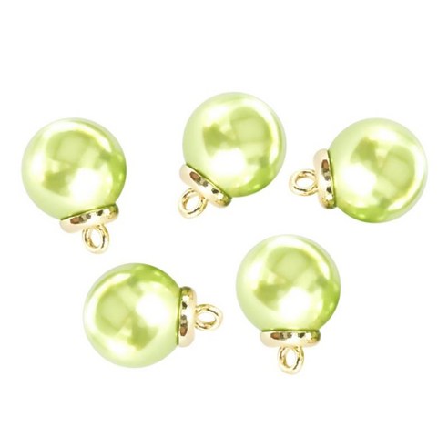 스크랩북 꾸밈 공예 버튼 재봉을위한 5Pcs 진주 버튼, 녹색, 플라스틱