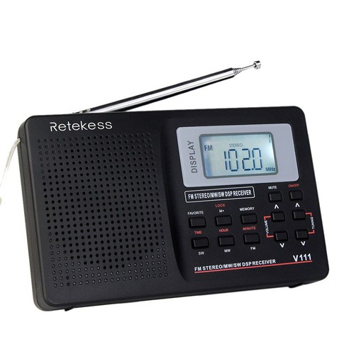 Retekess V111 휴대용 DSP FM 스테레오/MW/SW 라디오 휴대용 DSP 밴드 수신기 디지털 시계 라디오, 2번
