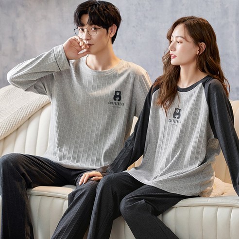 러브핑코 긴팔 커플 잠옷 홈웨어 파자마