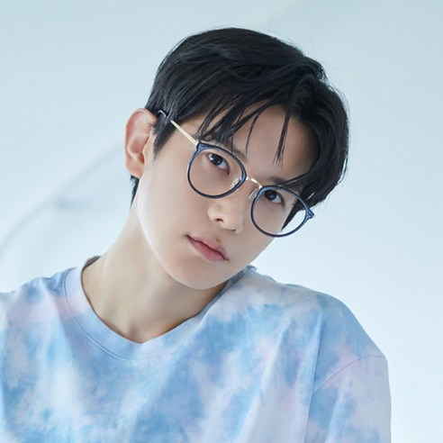멜라크메 남자 여자 라운드 뿔테 메탈 블루라이트 차단 안경테