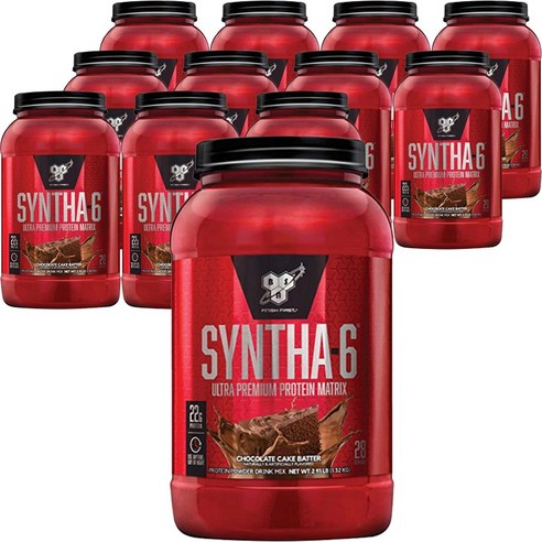 비에스엔 신타-6 프로틴 파우더 드링크 믹스 단백질 보충제 초콜릿 케이크 배터, 12개, 1.32kg