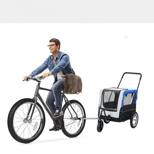 유아웨건 자전거 트레일러 애완동물 유모차 야외 쇼핑카트, 무게13kg(78cm*45cm*55cm), blue, 1개