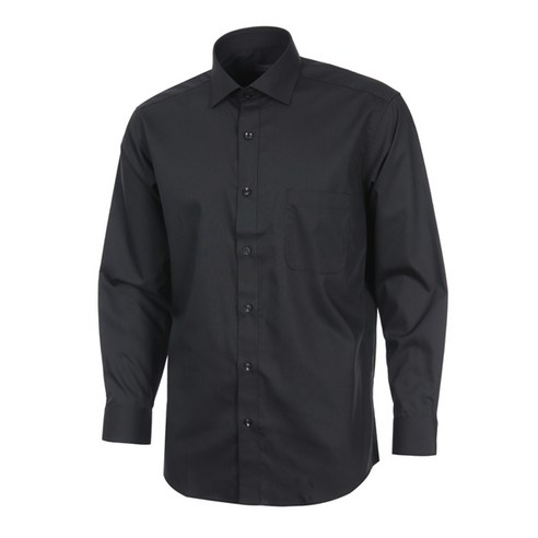 로베르따셔츠 남성용 모달 스판 솔리드 일반핏 블랙 긴소매 셔츠 RR0-307-9
