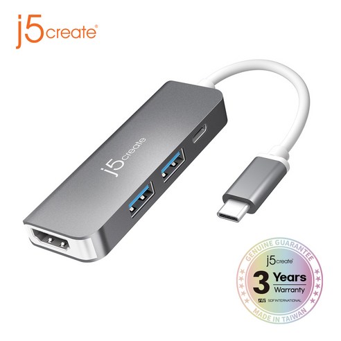 [j5create] JCD371 USB-C to HDMI & USB 3.1 멀티허브 5in1, 단품