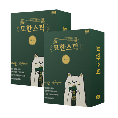 무배 1+1 묘한 스틱 고양이 3종 콤보 총 60개입 15g x 30개 2각 연어 게살 조개관자살 참치 가다랑어 대용량, 60개, 15ml